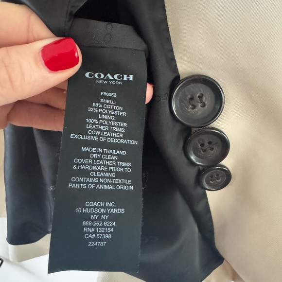 Coach Light Beige Double-Breasted Trench Coat in women’s size small. - Picture 5 of 10